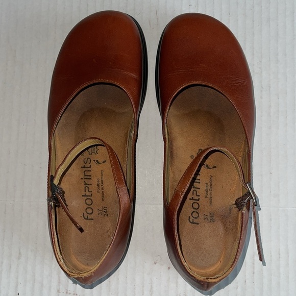 Footprints By Birkenstock Chestnut Leather Mary Jane Clogs - Picture 7 of 12